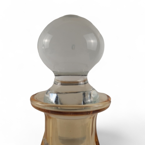 MURANO DECANTER SET Hand-Blown Glass Italy Venetian Amber Barware Bar Wine MCM - Picture 9 of 12